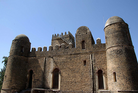 埃塞俄比亚的城堡垛口废墟据点锯齿状堡垒建筑学纪念碑高清图片