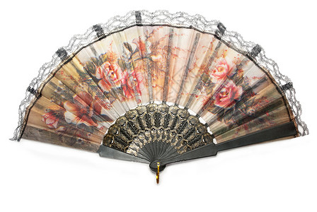 中国风扇海浪手工空气扇子配饰纪念品文化折叠魅力艺术背景图片