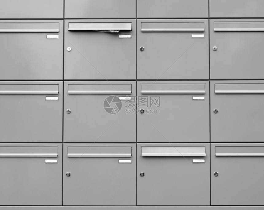 金属信箱邮箱贮存邮件安全锁孔送货民众邮政储物柜盒子图片