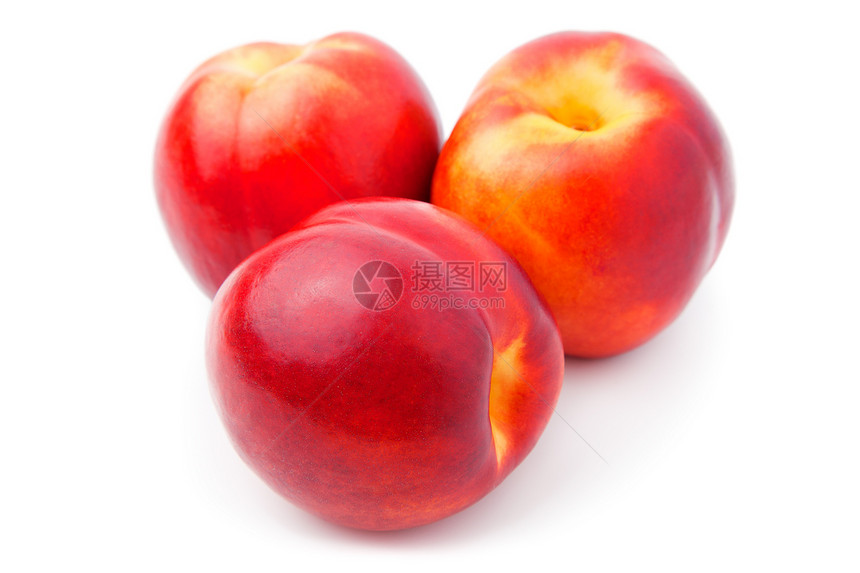 白色背景的提取桃子食物红色饮食水果小吃早餐营养图片