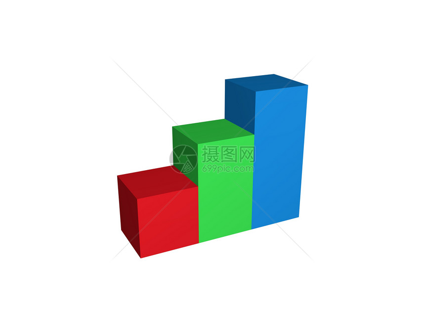 条巴插图统计图表数据生长蓝色积木红色绿色柱子图片