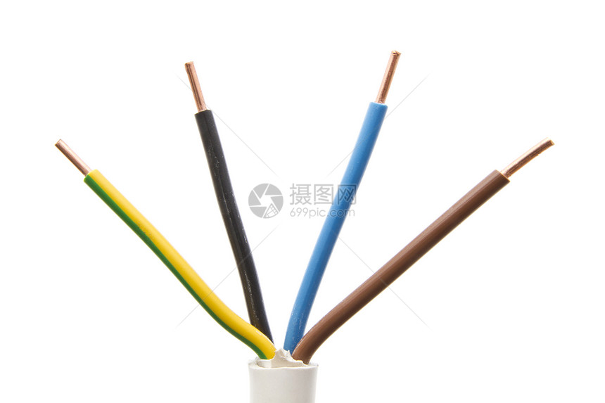 多彩多彩电线承包商白色商业电子产品安装绝缘宏观金属力量电气图片