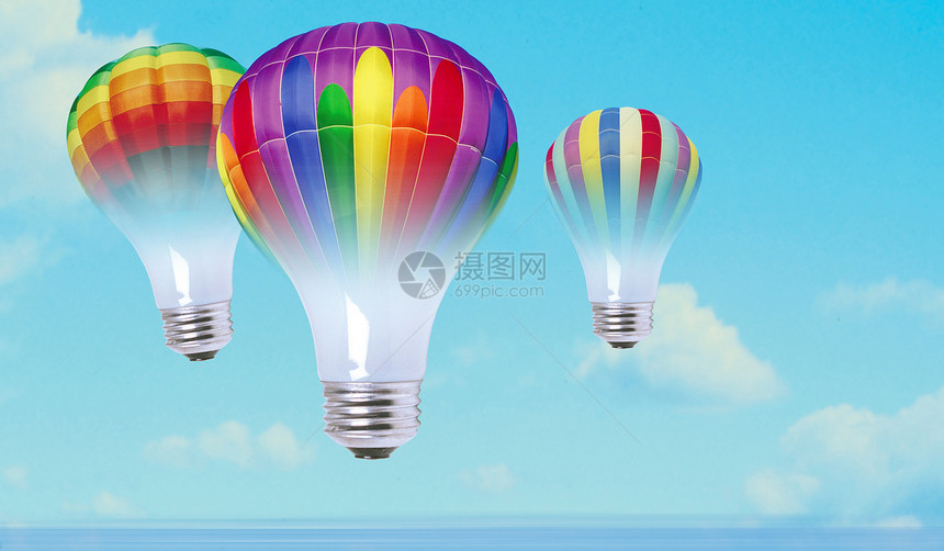 彩色灯泡营销智力解决方案环境思维生态气球经济燃料天线图片