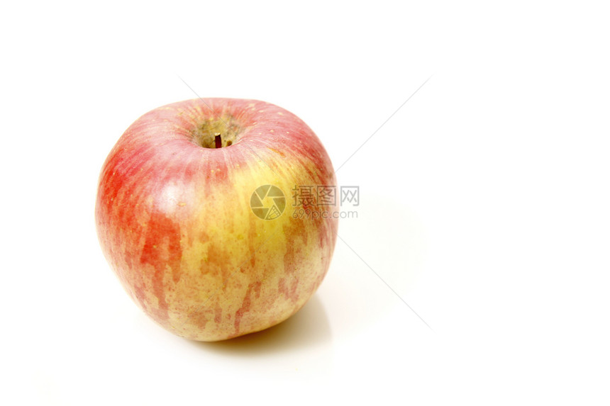 白色背景上孤立的苹果卫生果味水果保健食物小吃宏观饮食圆圈养分图片
