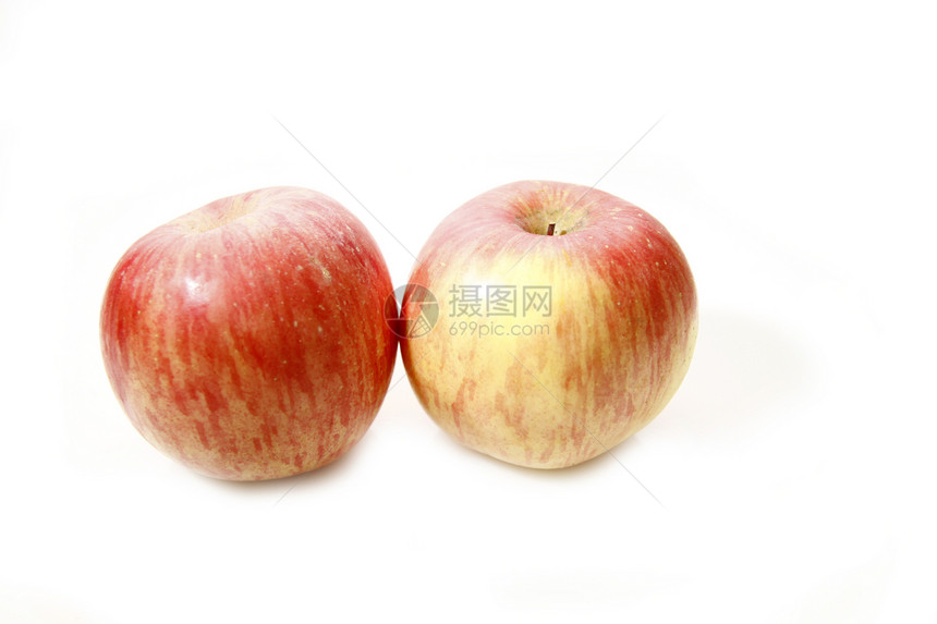 白色背景上孤立的苹果养分小吃宏观食物果味保健饮食卫生水果圆圈图片