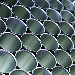 铝厂管道工业圆圈背光圆柱反射管子金属建造商品制造业背景