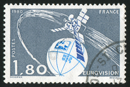 卫星邮票历史性勘探技术明信片机器旅行信封古董飞船背景图片