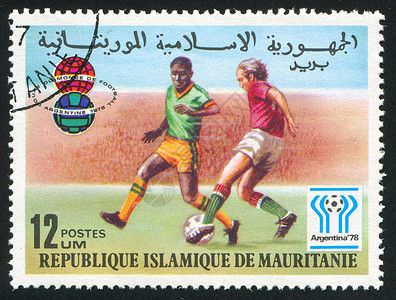 毛里塔尼亚足球和标志背景