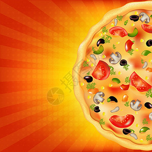 意大利比萨日落时披萨海报设计图片