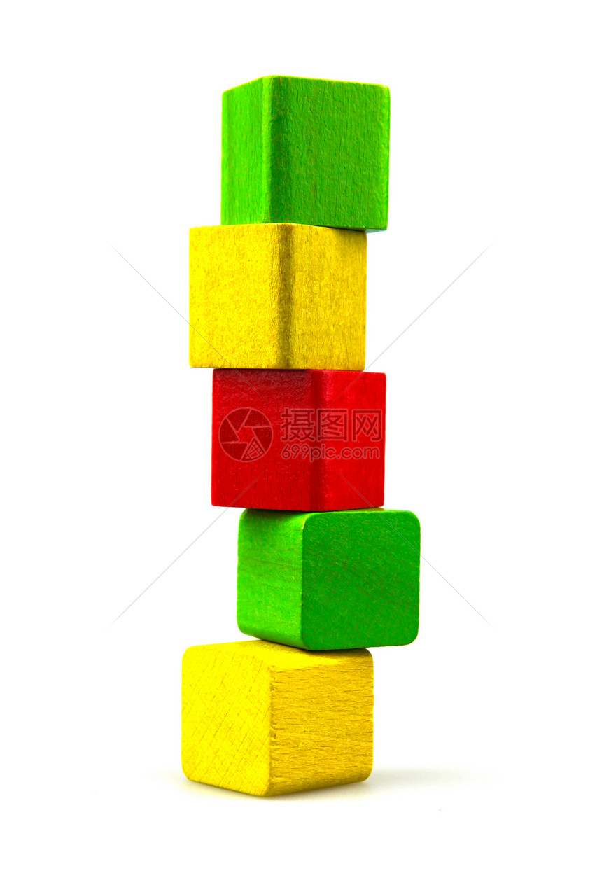 木制构件玩具创造力孩子红色长方形立方体黄色操场喜悦婴儿期图片