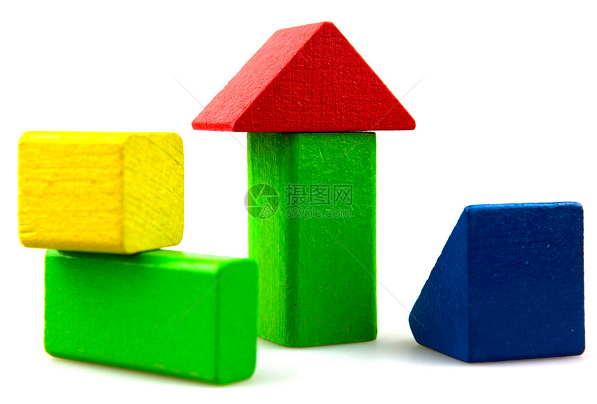 木制构件喜悦孩子创造力学习立方体白色长方形绿色操场玩具图片