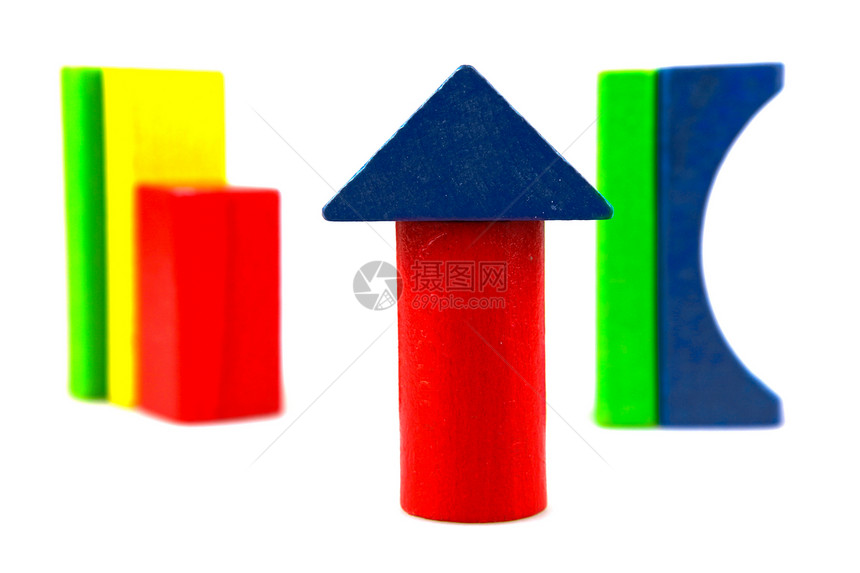 木制构件绿色婴儿期玩具黄色红色孩子蓝色学习喜悦长方形图片