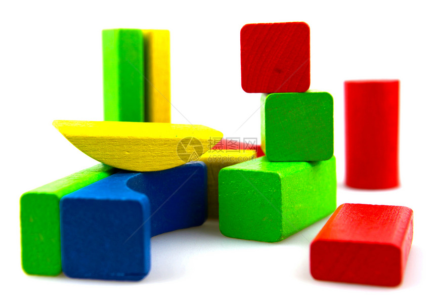 木制构件构造长方形建筑物木头玩具童年学习黄色闲暇婴儿期图片