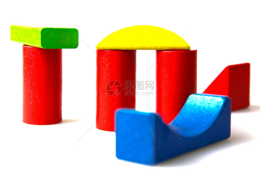 木制构件立方体玩具红色婴儿期绿色闲暇孩子蓝色创造力童年图片
