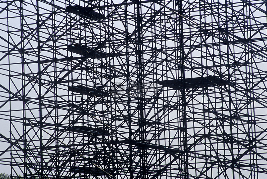 建筑工地平台结构金属梯子条纹建筑学外观地点水平阳光图片