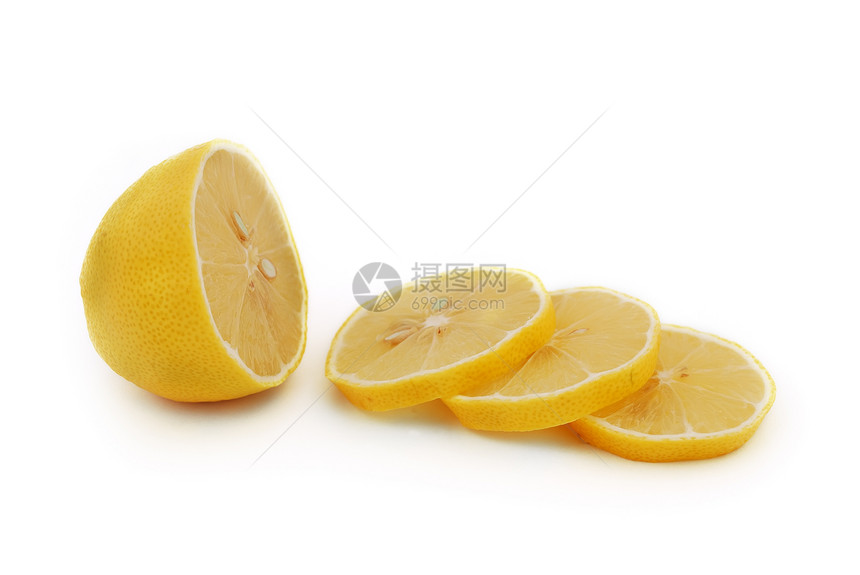 柠檬水果黄色食物种子圆圈健康图片