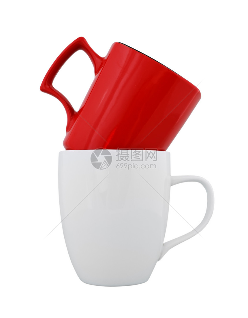 杯子空白陶瓷红色图片