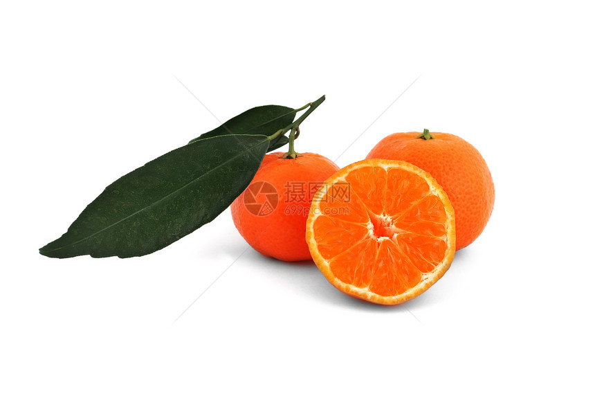 橘红色热带绿色素食主义者水果甜点食物宏观叶子图片