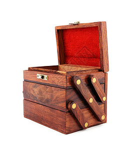 木箱白色珠宝木头胸部财富海盗古董铰链棕色棺材背景图片