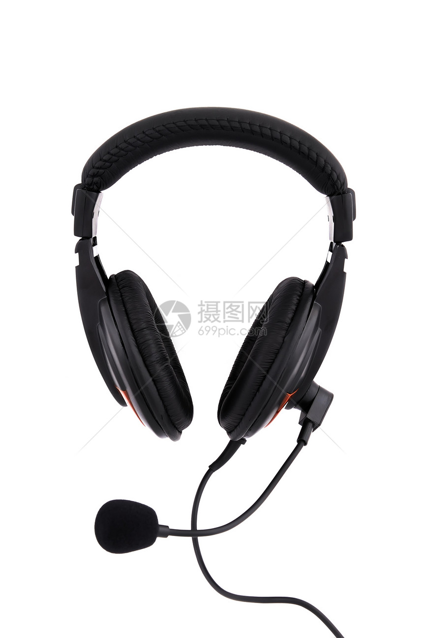 耳机音乐立体声音响麦克风电缆体积娱乐扬声器电子产品黑色图片