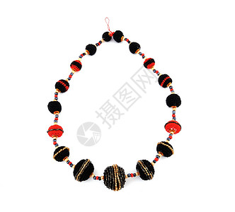 装饰珠红色黑色派对白色圆形珠子珠宝缝纫针织背景图片