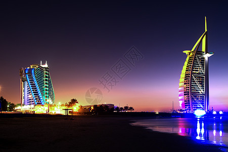 迪拜海滩场景奢华星星酒店背景图片