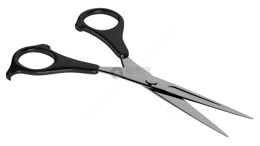 剪刀金属美丽刀具理发头发刀刃黑色修剪工具剪发图片