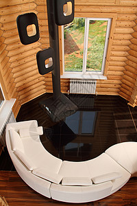 豪华的大厅硬木地面家具沙发生活日志房子财产灯光木头背景图片