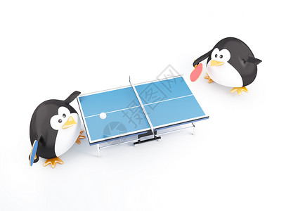 PingPong 配对网球活力活动乒乓球企鹅冠军行动游戏运动员训练背景图片