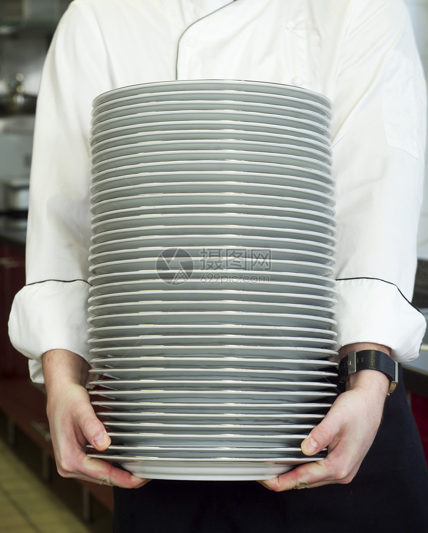 牌盘堆叠厨师静物制品白色厨房茶托厨具用具人类陶瓷图片
