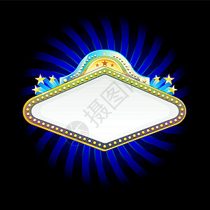 赌场标志庆典公告星星标语广告牌剧院横幅电影入口闪电背景图片
