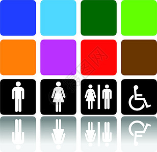 男 女厕所标志女士选项卡女性化男人洗手间性别卫生间男性指示牌插画