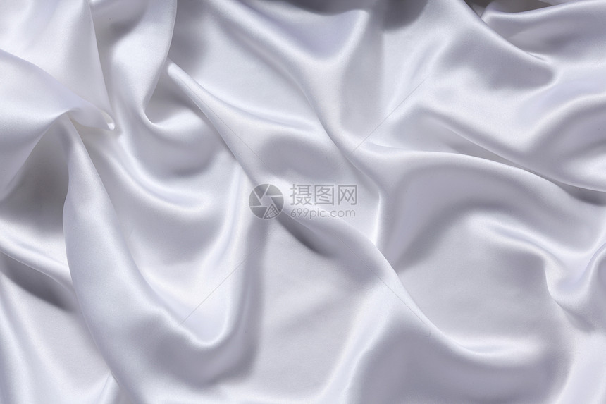 白丝银色织物布料材料涟漪投标白色曲线折痕纺织品图片