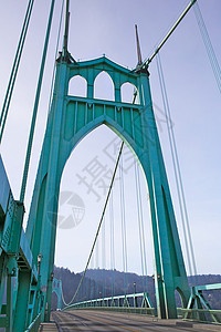 圣约翰斯塔甲板绿色通道立交桥金属电缆交通跨度光束框架背景图片