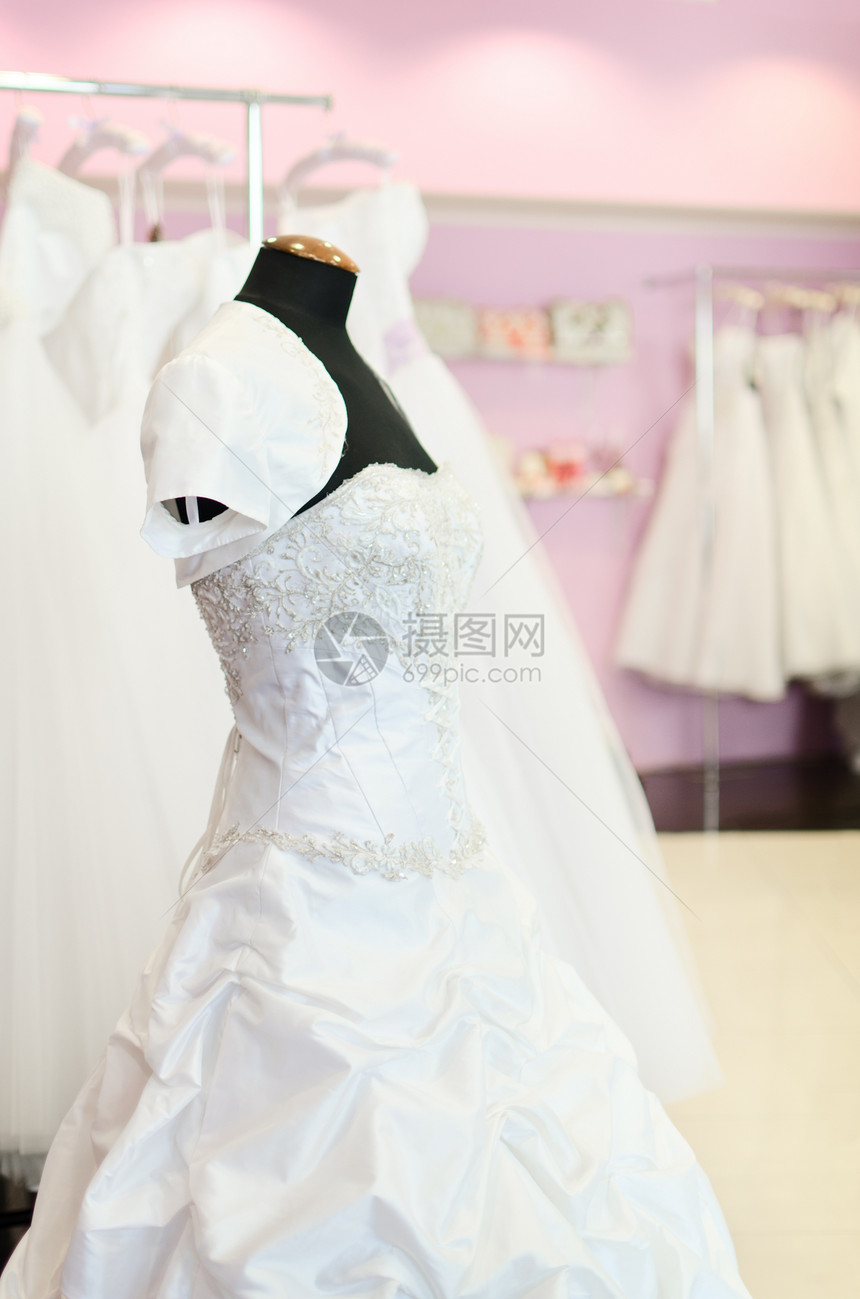 婚礼商店新娘精品象牙房间薄纱商业娃娃建筑裙子婚姻图片