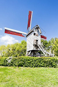 诺德木制风车世界位置高清图片