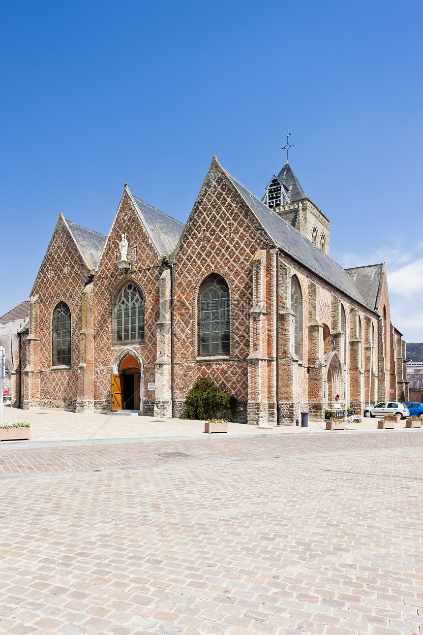 法国北加莱北部埃斯克利贝克教堂景点历史历史性位置世界教会外观旅行建筑建筑学图片