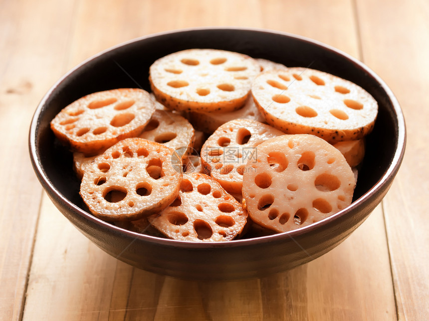 莲花碗根蔬菜仁空美食食物纤维水平饮食图片