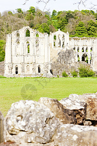 约克郡和亨伯大不列颠里沃修道院高清图片