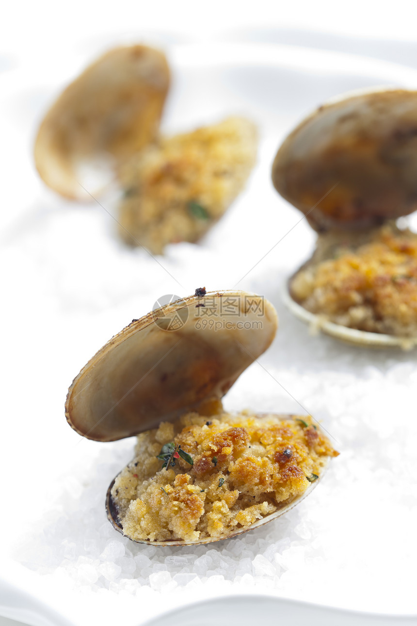 烤面包卷美食海鲜食物盘子静物贝壳营养图片