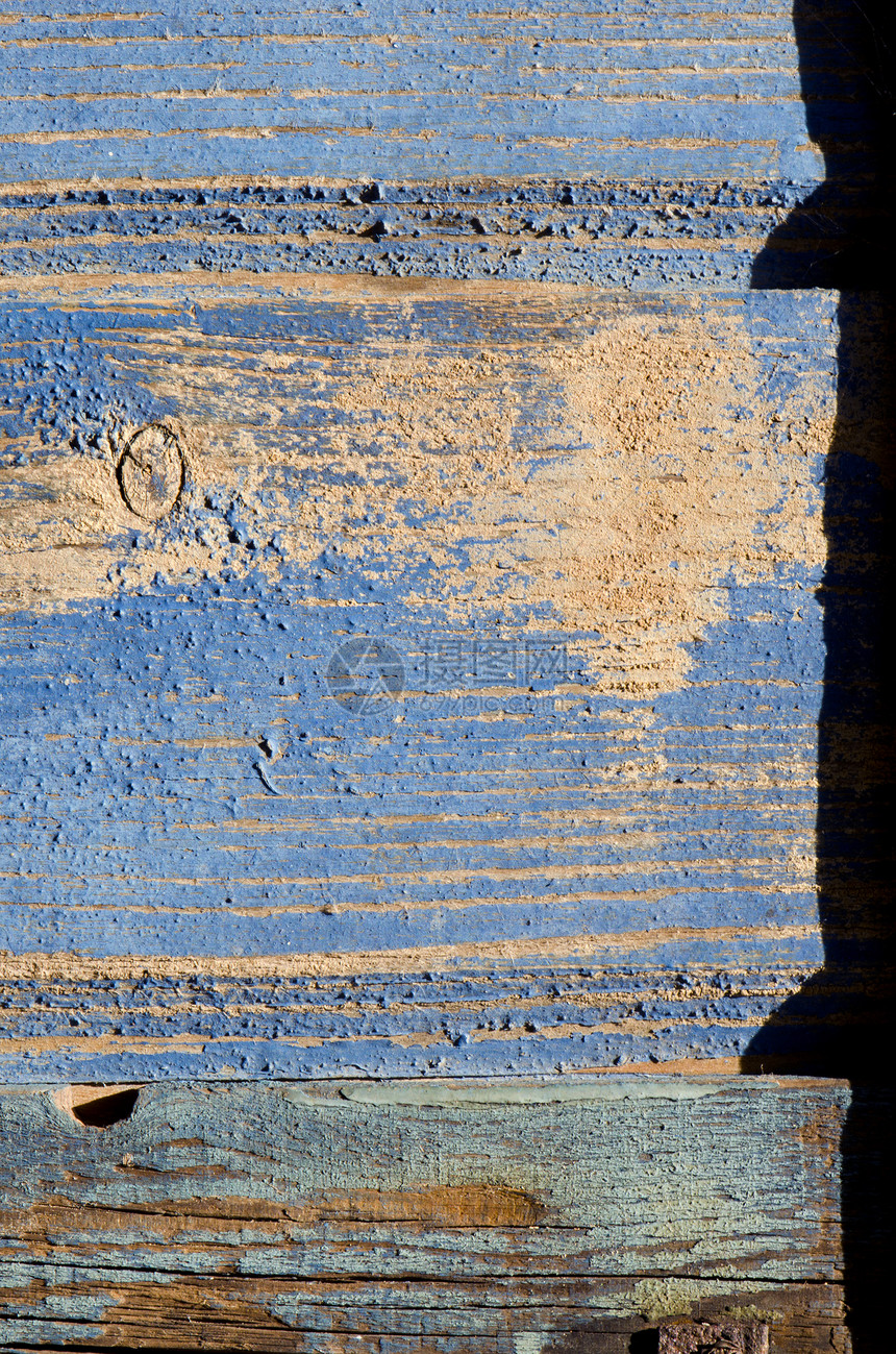 旧木形蜂壁壁背景蓝色古董材料蜂巢木头风化图片