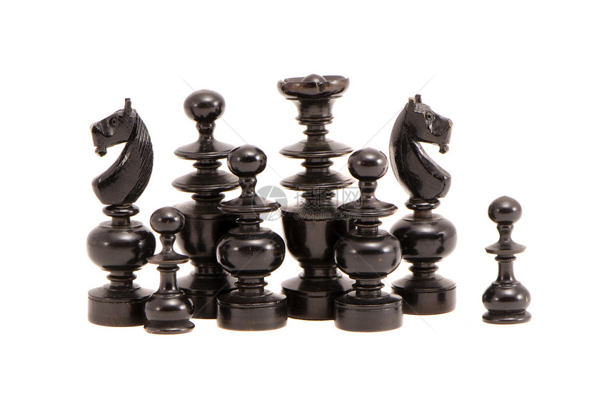 孤立的黑色复古棋手群图片