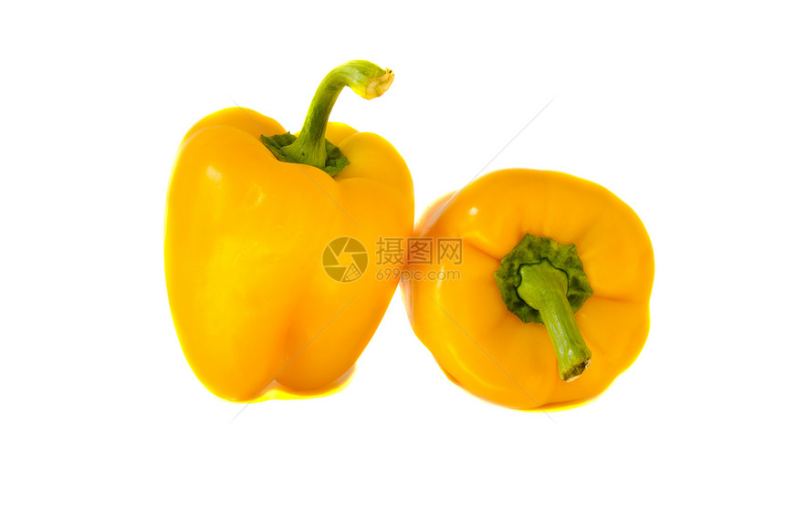 孤立的paprika黄黄健康食品营养图片