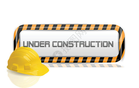 安全警告路牌施工项下互联网插图安全横幅黄色标语工人塑料建筑学头盔插画