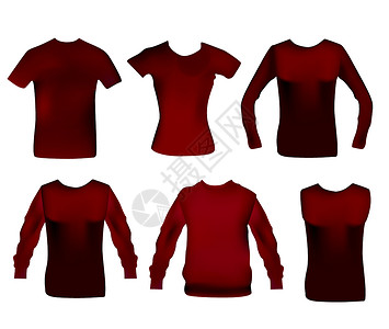 红色的衣服收集6件不同的妇女衣服;设计图片