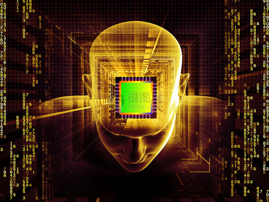 脑芯片插图技术小说头脑科幻电子数字解决方案电脑代码图片
