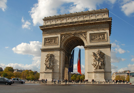 巴黎旅游旗帜纪念碑建筑学旅行成功交通城市背景图片