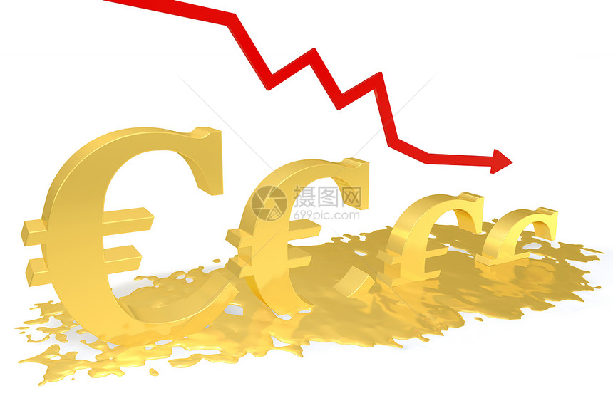 欧元融化通货膨胀白色损失商业金融图表储蓄贸易课程货币图片