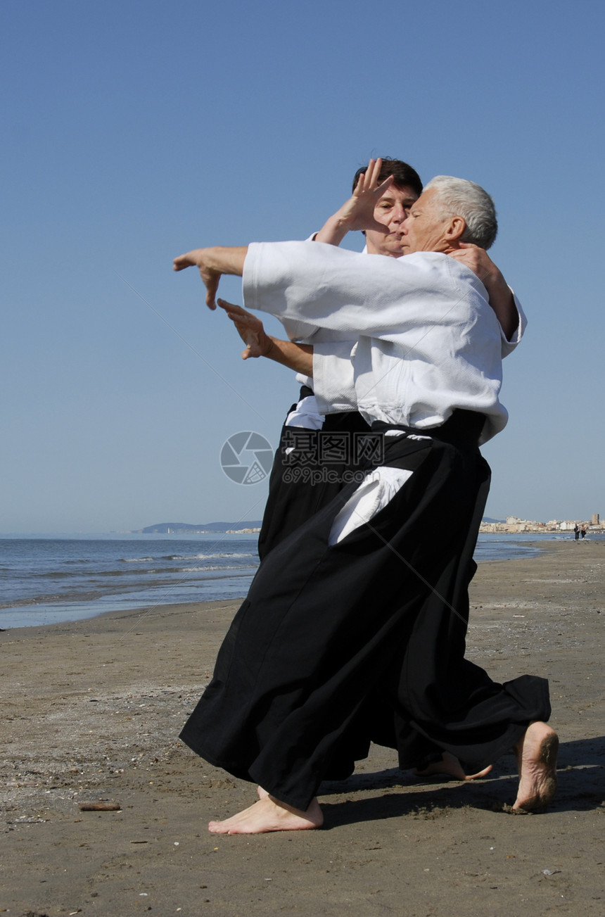 Aikido 师资培训训练海洋武士运动操作格斗专注成人男人说明图片