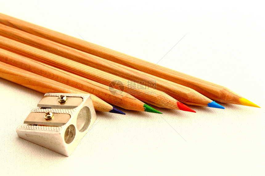 彩色蜡笔和磨亮器图片